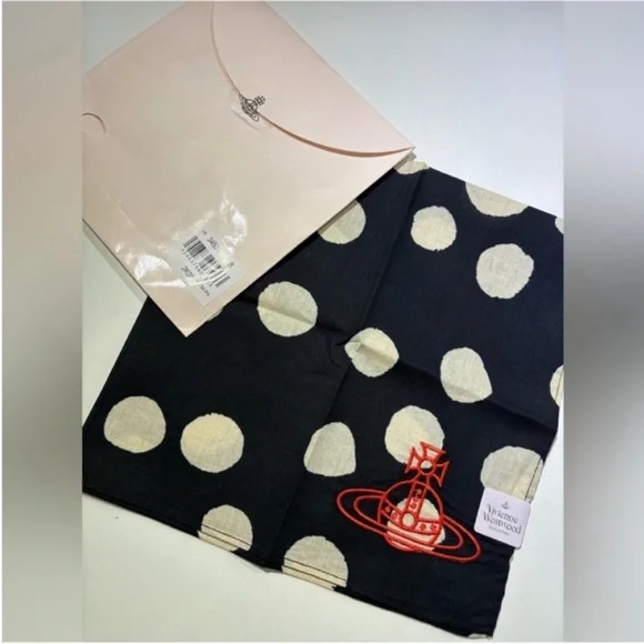Vivienne Westwood Black Polka Dot Scarf - Picture 6 of 7